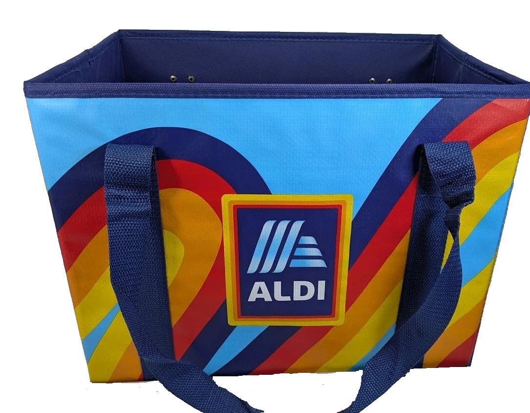 ALDI Collapsible Shopping Bag Box Reusable 14x10x11" Blue Navy 1PC gallery