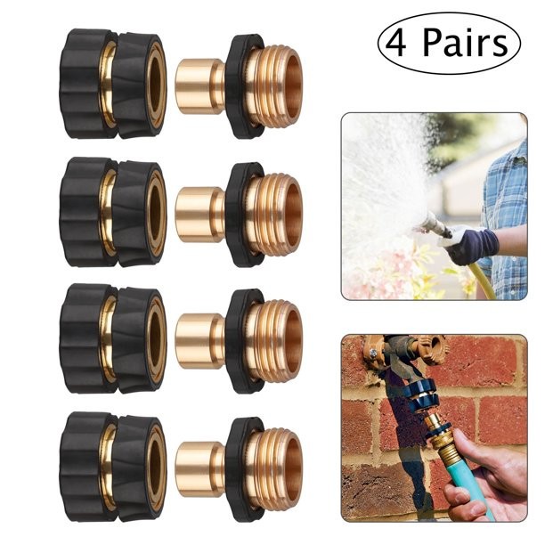 3/4' Garden Hose Quick Connect Water Hose Fit Brass Female Male Connector Set US gallery