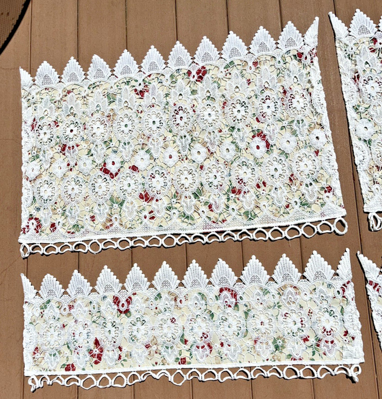 Longaberger Heirloom Curtains 2 Sets With Crochet Custom Made Cottage Core OOAK gallery
