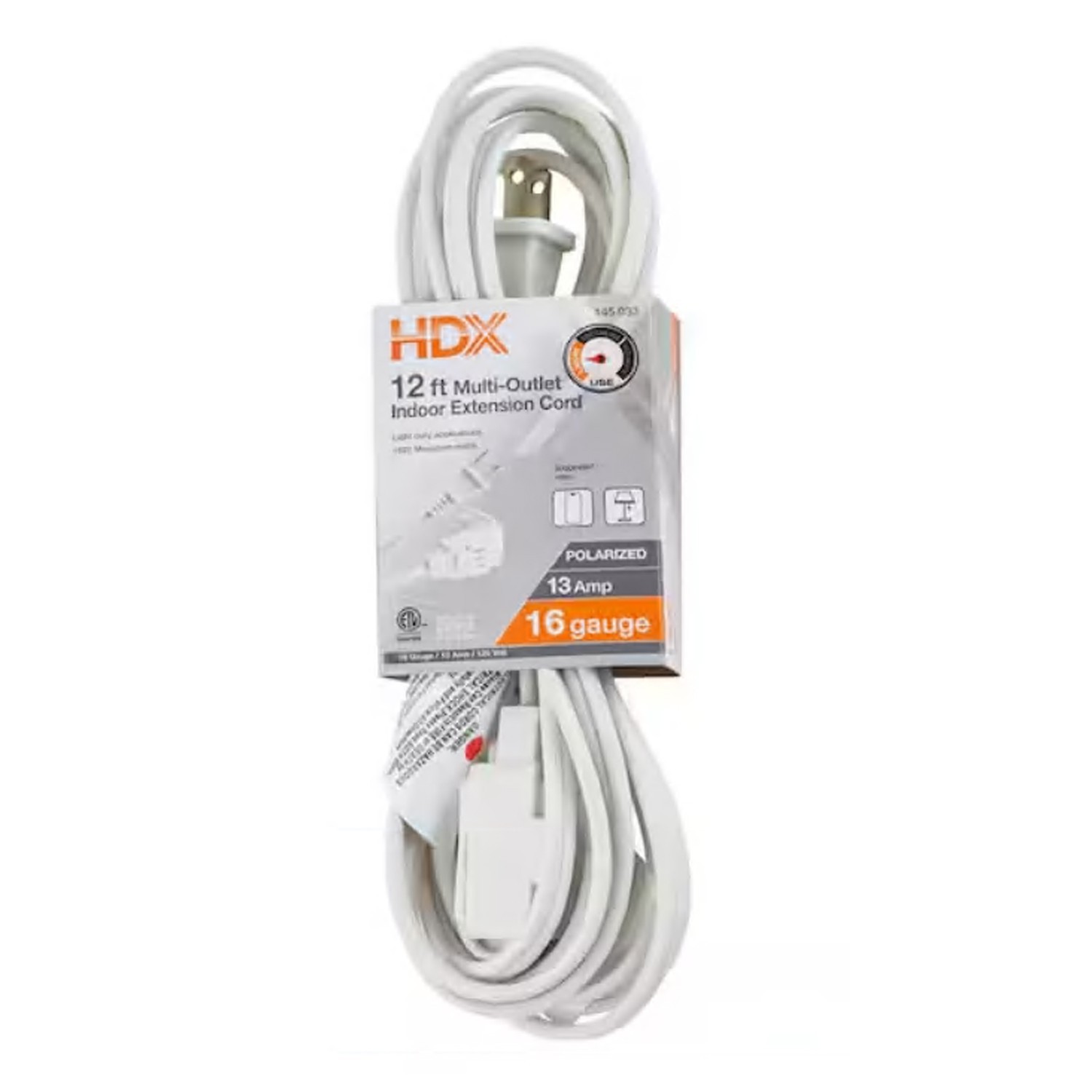 12 ft. 16/2 Light Duty Indoor Multi-Outlet Extension Cord White gallery