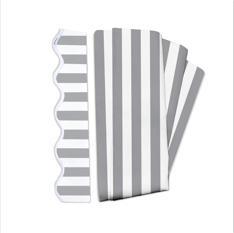 100% Polyester Awning Fabric Replacement - Gray/White gallery