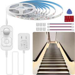 Motion Sensor Lights Indoor Plug-In LED Step Lights Strip with Power Timer Dimme