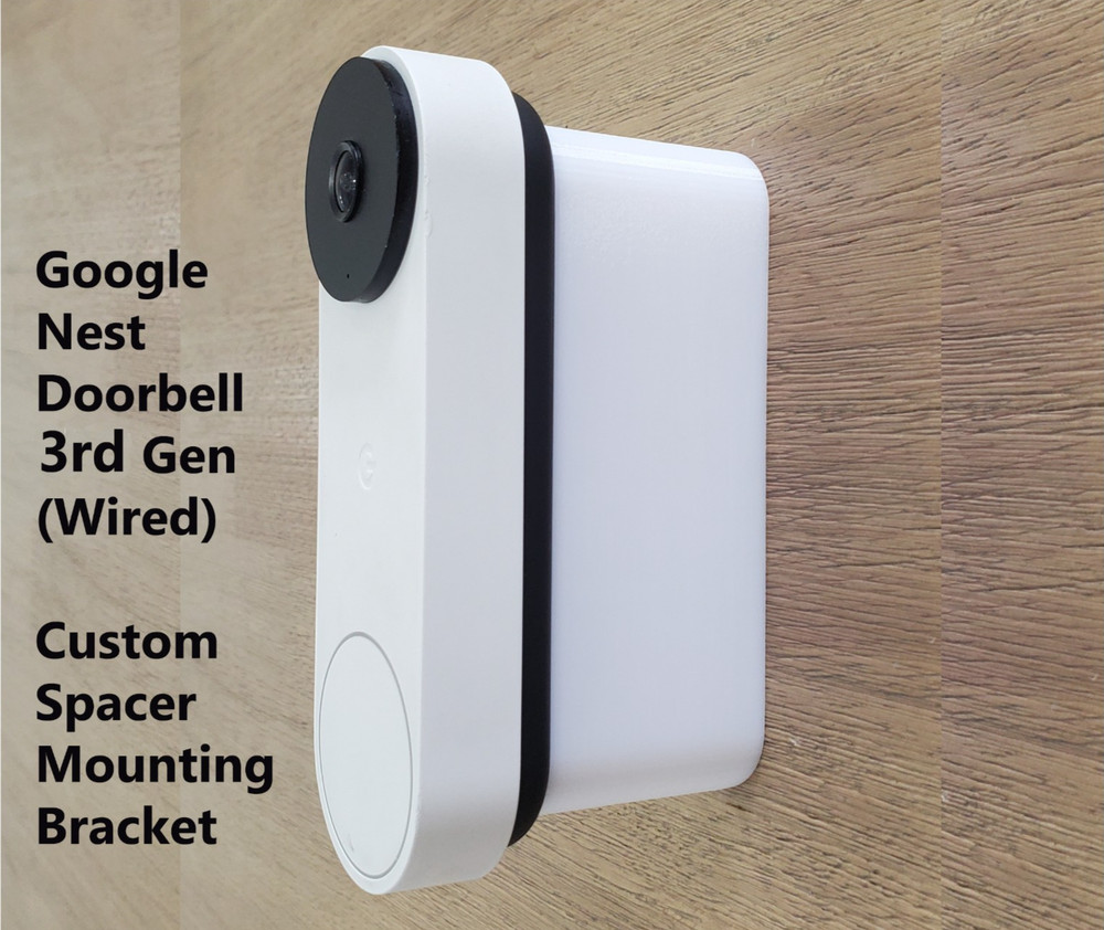 Google Nest Doorbell 3rd Gen Wired Expander Spacer Mounting Bracket 0.5" - 5"