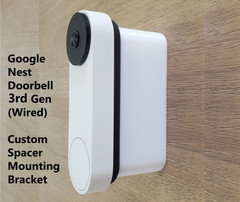 Google Nest Doorbell 3rd Gen Wired Expander Spacer Mounting Bracket 0.5″ – 5″