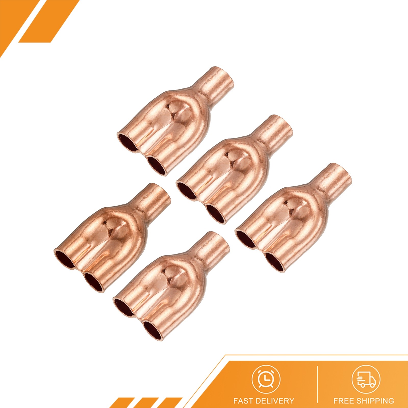 5Pack Tee Y Type Copper Fitting Welding Joint Split Union Intersection 1/4" ID gallery