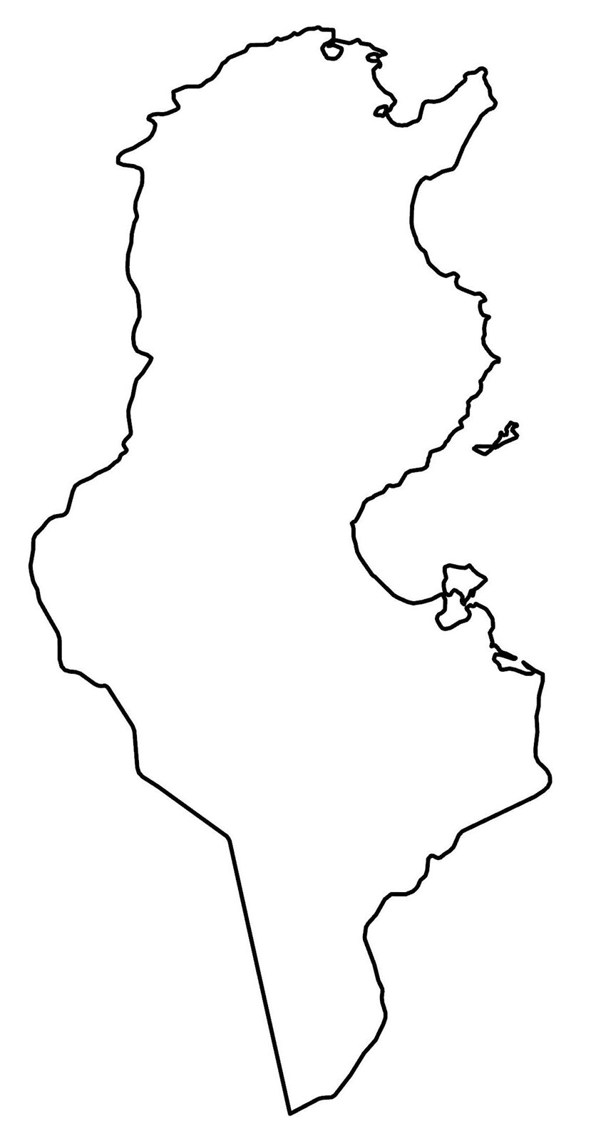 Tunisia Blank Outline Map GLOSSY POSTER PICTURE PHOTO PRINT BANNER 13914 gallery