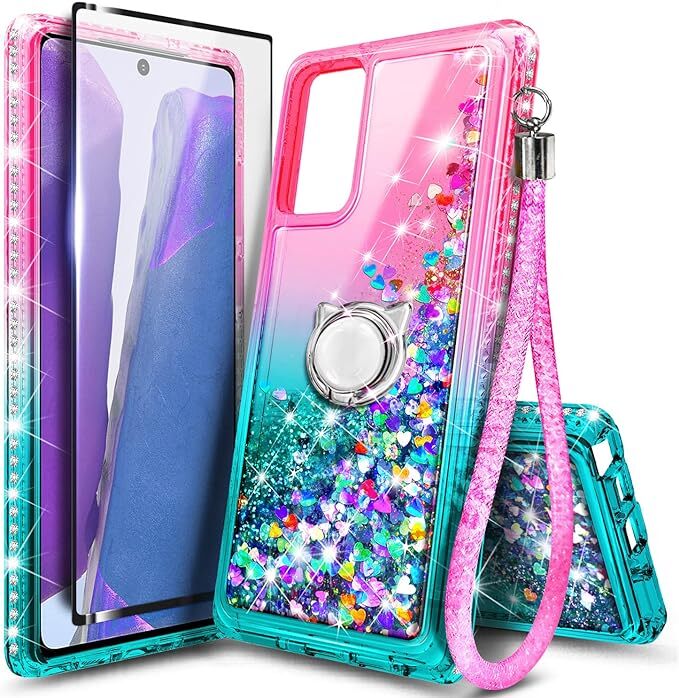 For Gabb Phone 3 Pro Case Liquid Glitter Phone Cover w/ Tempered Glass & Lanyard gallery