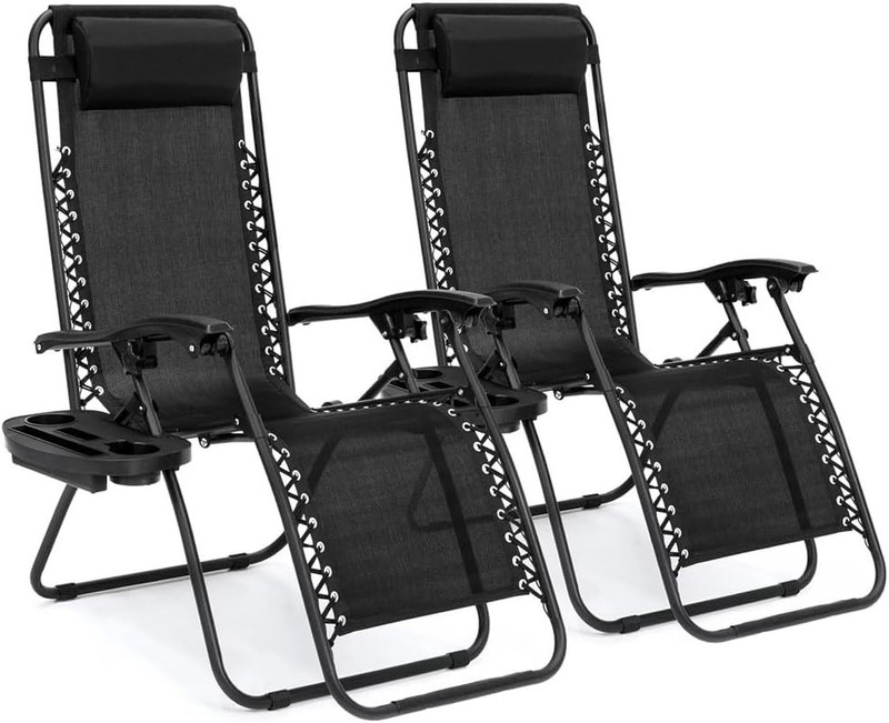 Zero Gravity Chair Camp Reclining Lounge Outdoor Lounge Patio Chair 2 Pack gallery