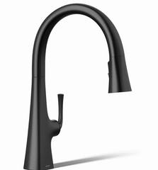 Kohler Graze Pull-Down High Arc Single-Hole Kitchen Faucet Matte Black 22062-BL