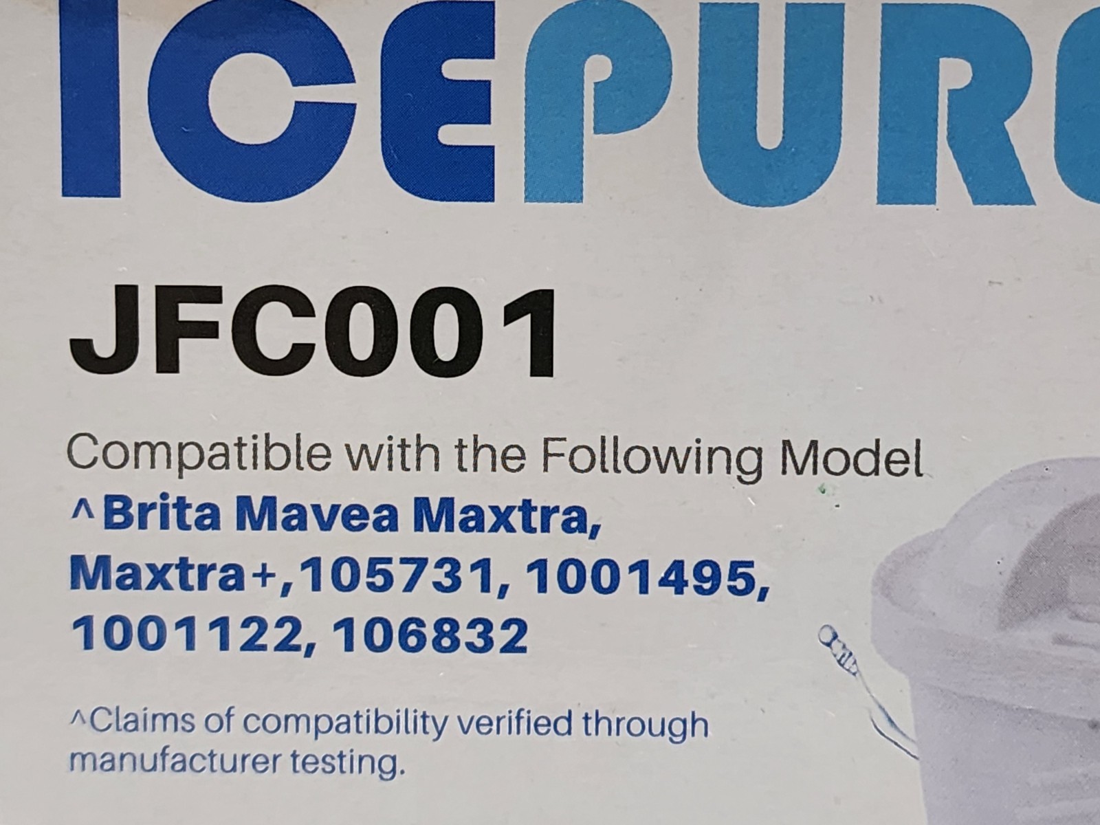 3 Pk ICEPURE JFC001 Pitcher Water Filter Compatible w/ Brita Maxtra+ Maxtra Mava gallery