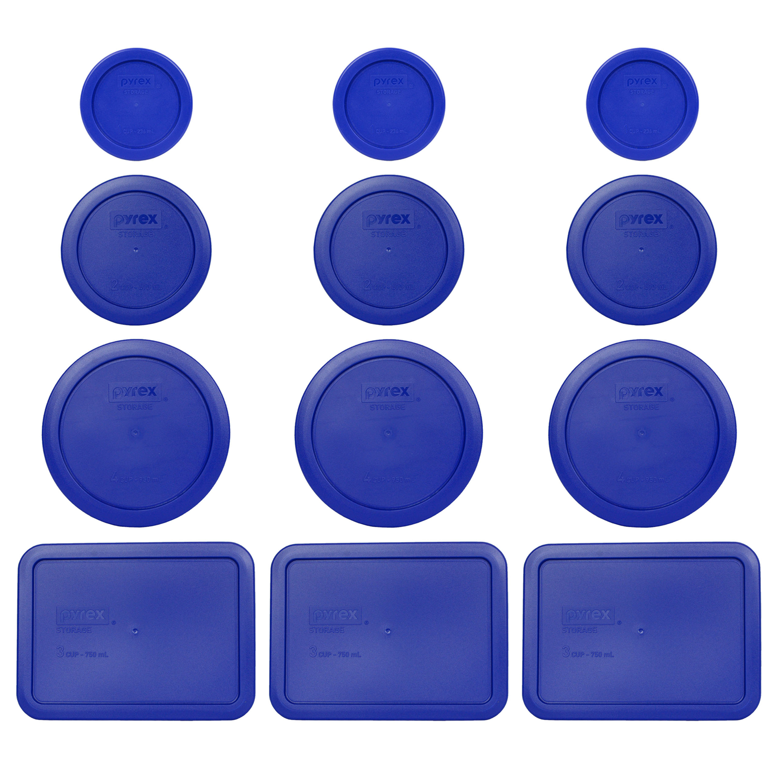 Pyrex (3) 7202-PC (3) 7200-PC (3) 7201-PC (3) 7210-PC Blue Replacement Lids gallery
