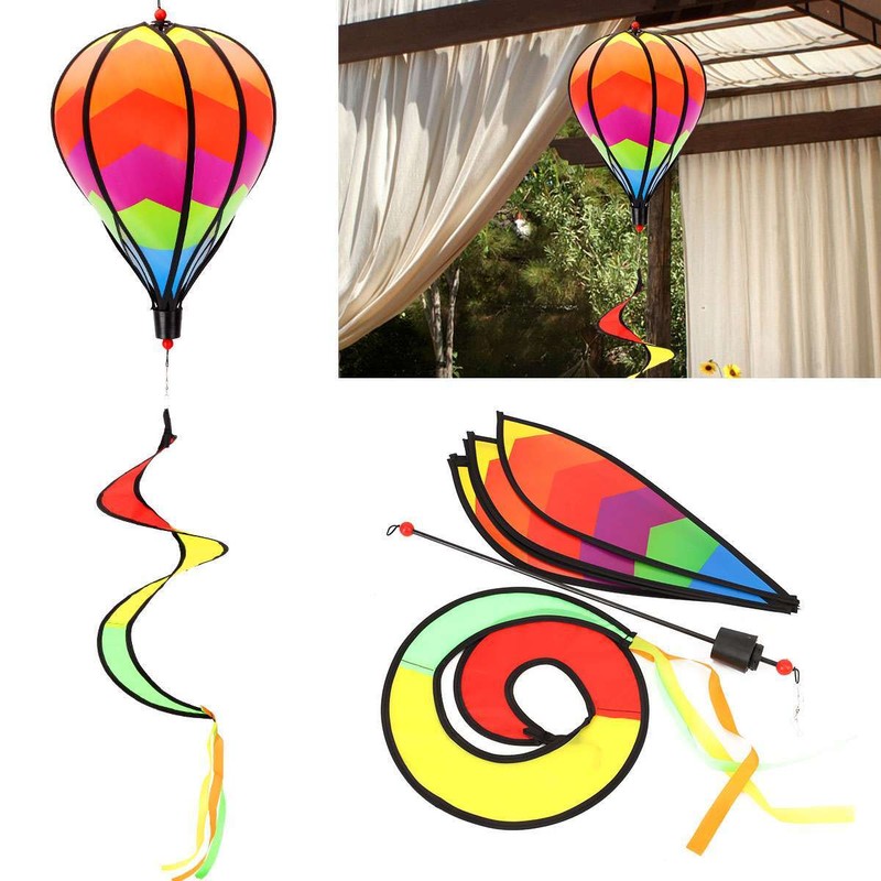 Rainbow Windsock Hot Air Balloon Wind Spinner Garden Outdoor Tent Festival Decor gallery