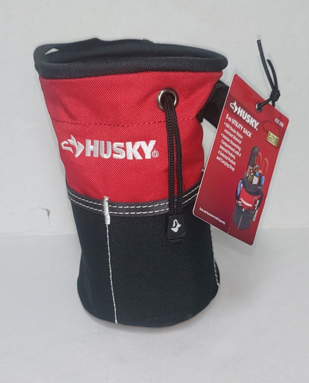 Husky 5" Utility Sack Tool Bag 10 Pockets Water Resistant Material 432 396 NWT's gallery