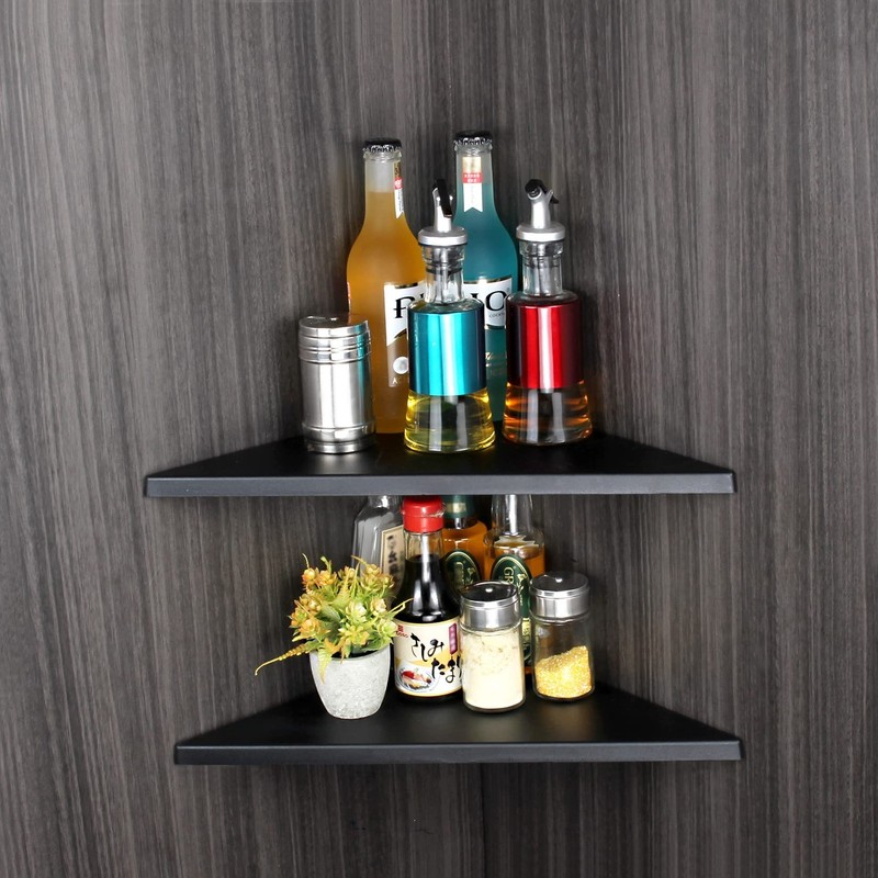 evron Corner Mounting Shelf,Easy to Install Wall Corner Shelf,Frosting Patter... gallery