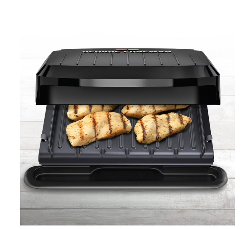 George Foreman 4‑Serving Electric Grill & Panini Press, Easy‑Clean Removable Dis gallery