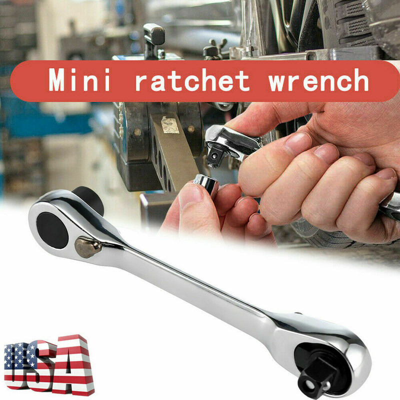 1/4" Mini Double-Ended Quick Socket Ratchet Wrench Rod Screwdriver Bit Tool gallery