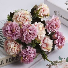 1-5Bundle Artificial Hydrangea Flower Silk Bouquet Party Home Decor UV Resistant