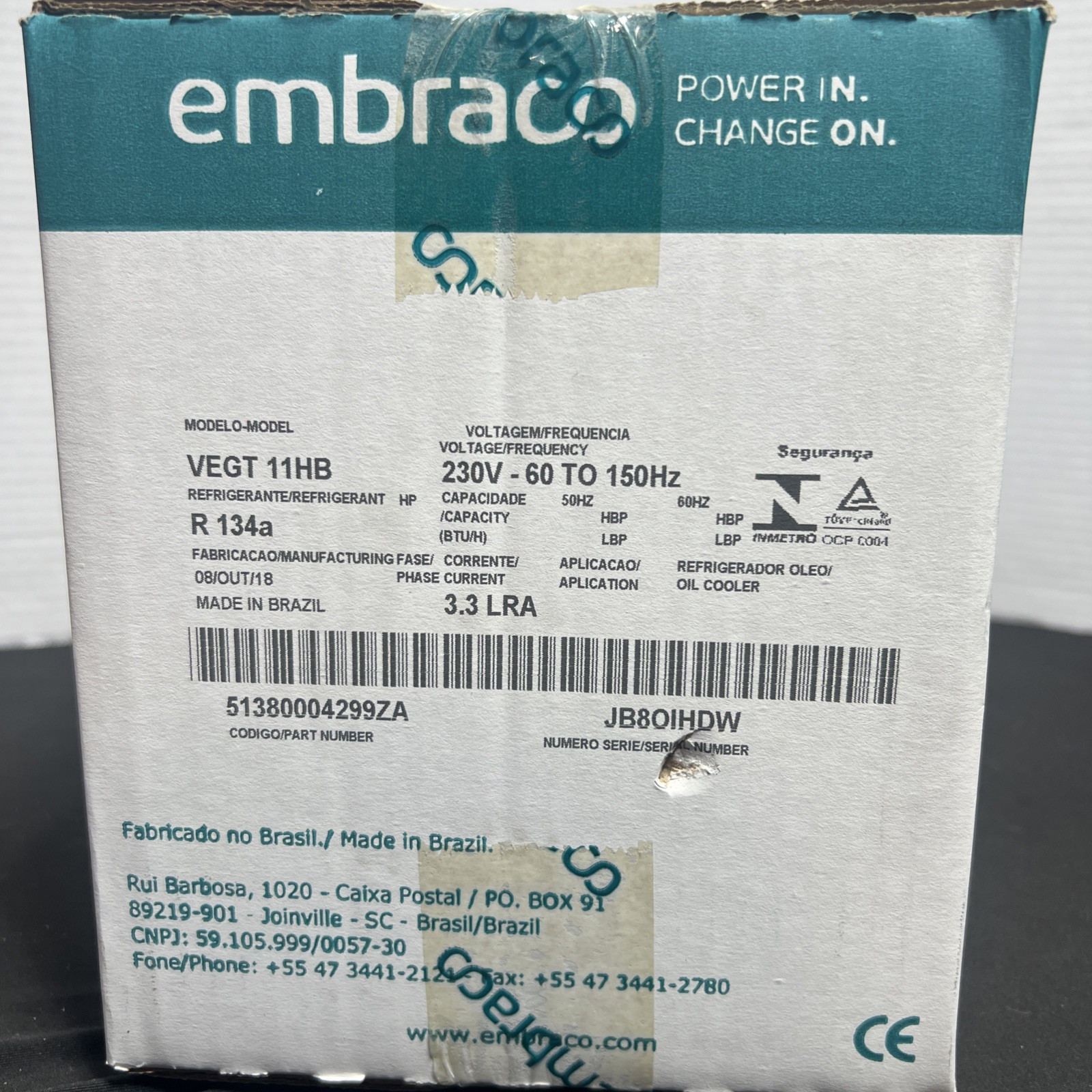 Embarco Compressor VEGT 11HB, NEW in Box, 230V gallery