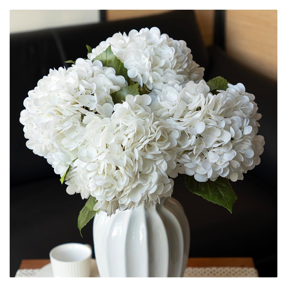 Durable Faux Hydrangea Bouquets - Perfect for Weddings & Home Decor (4 Pack)