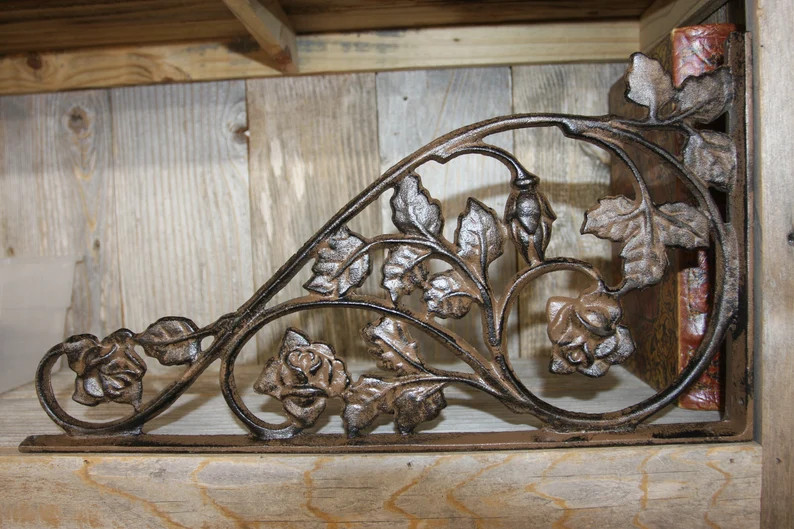 1-EXTRA LARGE ROSE Shelf Bracket,Garden Decor,Corner Corbels,Country Home Decor gallery