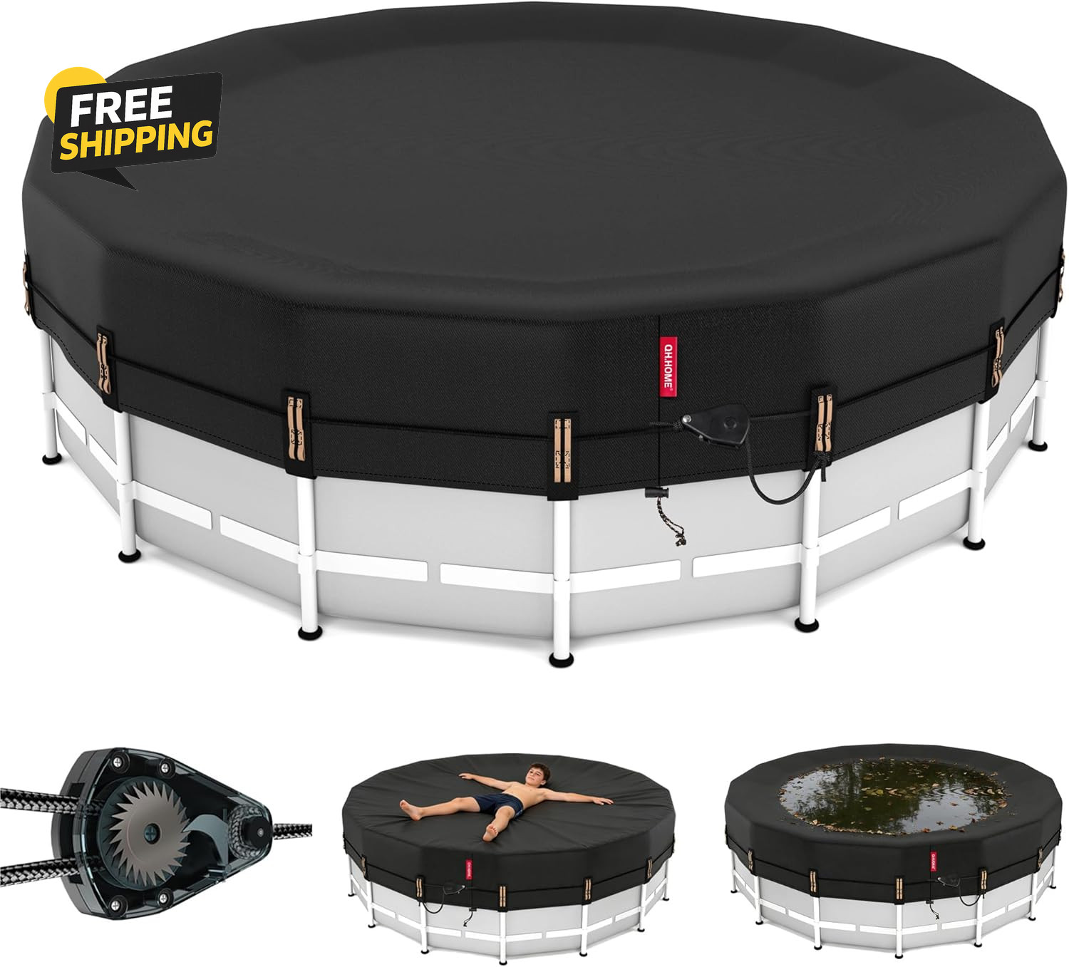 18Ft round Pool Cover Heavy Duty Windproof waterproof Above Ground Pool Cover gallery