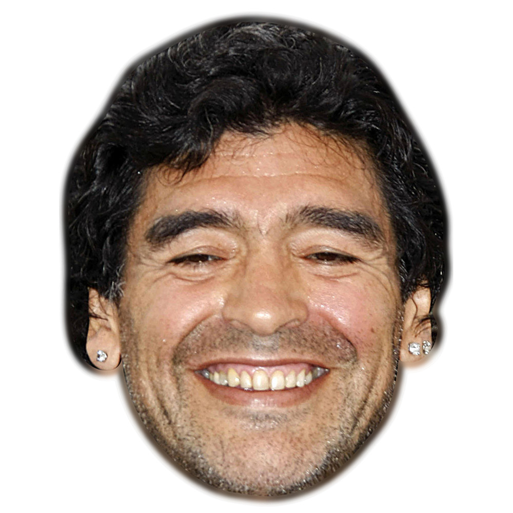 Diego Maradona Celebrity Mask, Flat Card Face, Fancy Dress Mask gallery