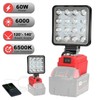 60W LED Work Light for Milwaukee M--18 18V Battery w/USB Cordless Outdoor gallery