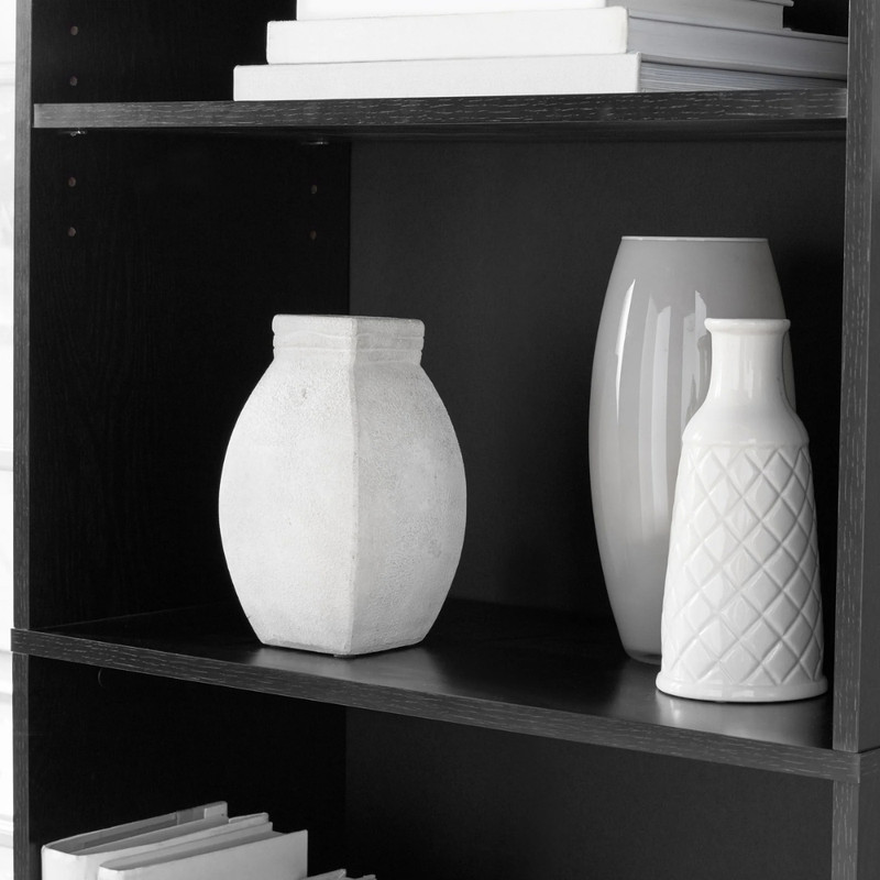 Mainstays 5-Shelf Bookcase Adjustable Shelves Storage Unit True Black Oak 71 in. gallery