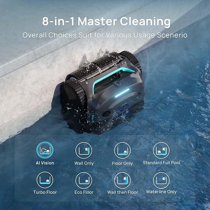 WYBOT C2 Vision AI Camera Cordless Pool Vacuum Robot for inground Pools gallery