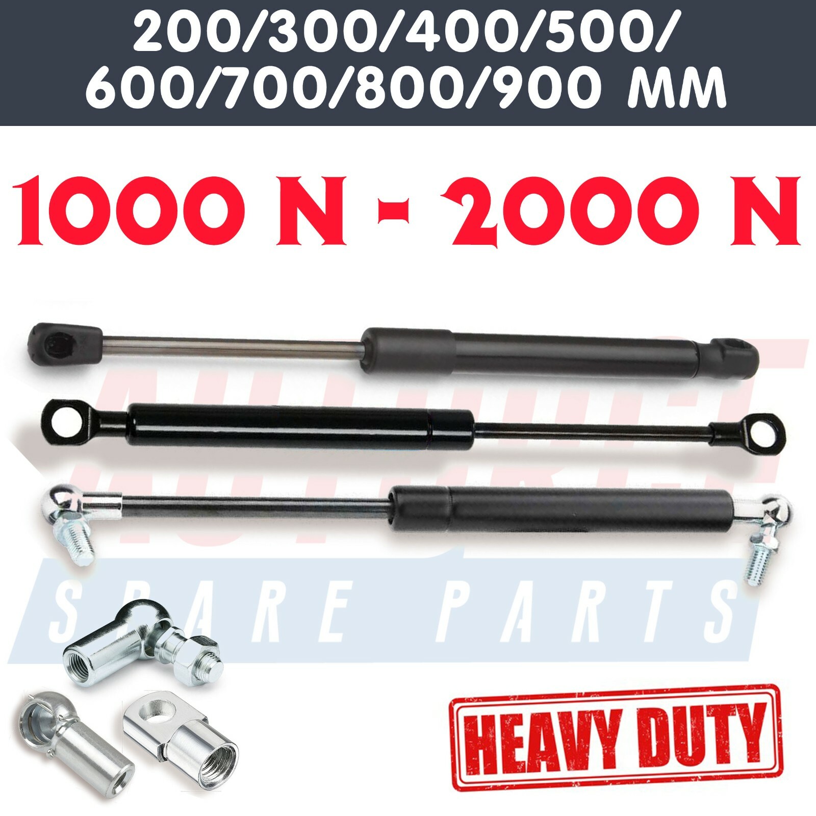 UNIVERSAL HEAVY DUTY GAS STRUTS 200MM - 1000MM MULTI PURPOSE 1000 (N) - 2000 (N) gallery