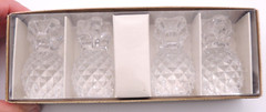 Set 4 Williams Sonoma Crystal Pineapple Tiny Taper Candle Holder Tropical Holida