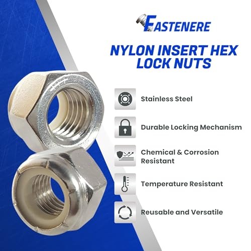 Nylon Insert Hex Lock Nuts - 3/8"- 16 (50-Pack) Stainless 3/8-16 (50 Pack) gallery