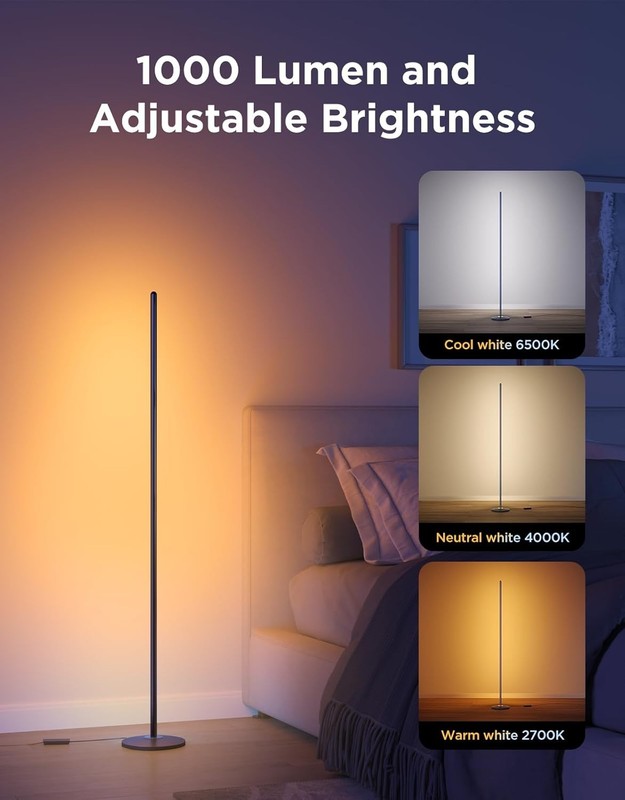Govee RGBIC Floor Lamp Basic, 1000lm LED Corner Lamp Compatible with SmartThings gallery