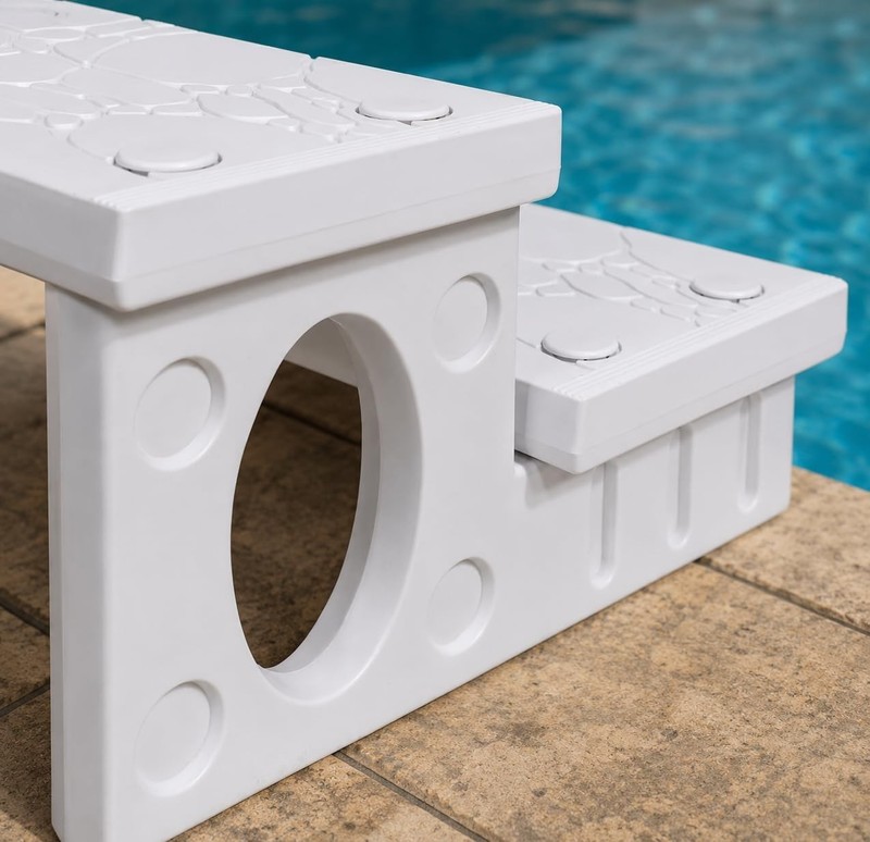 Weatherproof Multi-Purpose Spa Steps - Durable & Lightweight Design in White gallery