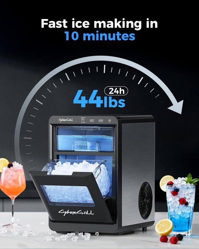 Cyberchill Nugget Ice Maker Countertop 44Lbs Per Day Pebble Sonic Ice Makers gallery