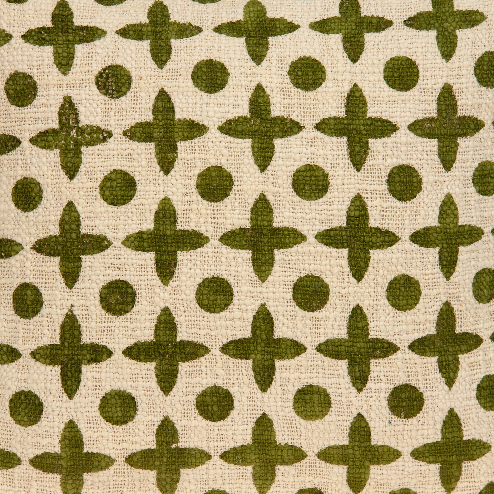 Parkland Collection Sitara Beige/Green Cotton 18" x 18" Geometric Throw Pillow gallery