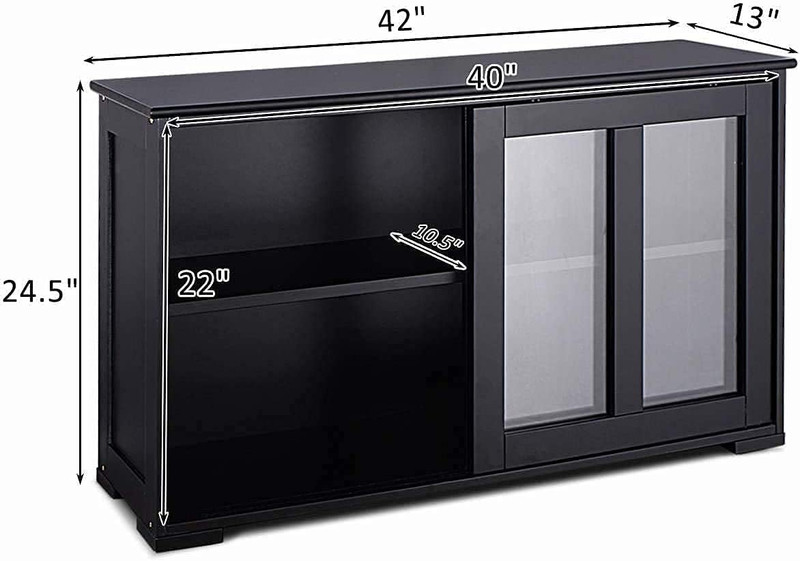 Elegant Black Stackable Storage Cabinet with Adjustable Shelves & Glass Doors gallery