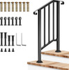 Handrail 2 Step Stair Handrail, 26" x 36" Fits 1 to 2 Steps, Wrought Mattle Iron gallery