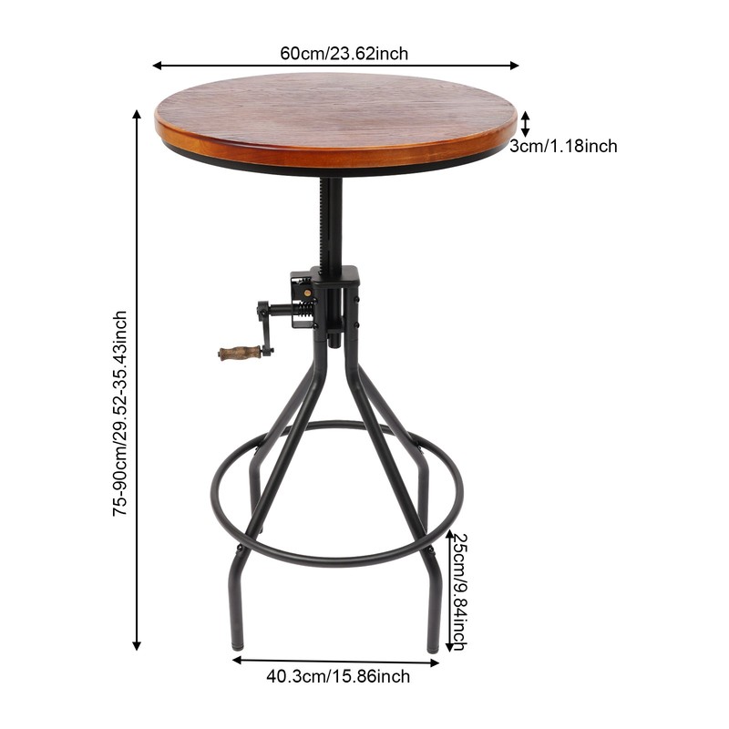 Height Adjustable Side Table Lifting Bar Table Rustic Elegance Style Side Table gallery