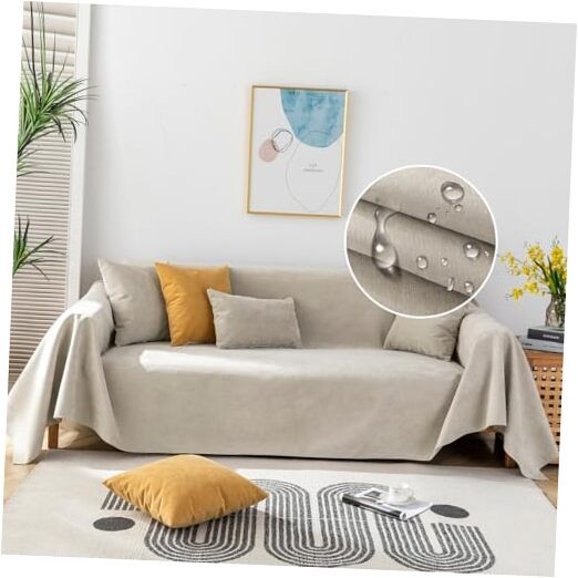 100% Waterproof Beige Couch Cover, Large Size(71" X118") 0 A-waterproof-beige gallery