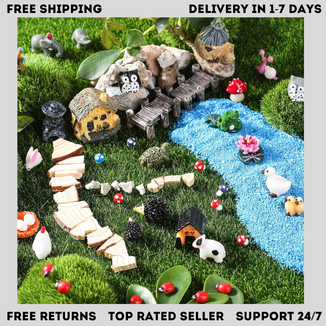 172Pcs Miniature Fairy Garden Accessories - Animal Figurines and Mini Landscapes gallery
