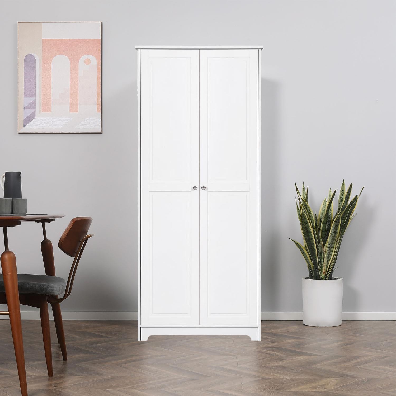 72''H Freestanding Storage Pantry Utility Cabinet 2 Door and 5 Shelves Organizer gallery