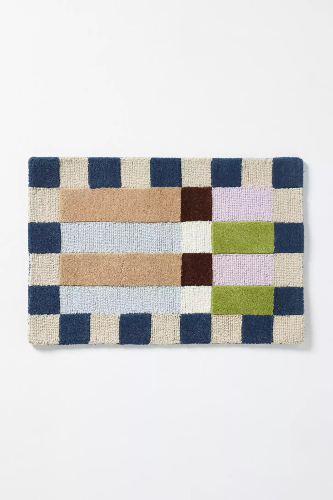 Hoxton Hand-Tufted Wool Rug Modern Geometric Design Checkered Pattern gallery