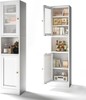 Cofar 67"Metal Display Storage Cabinet,6 Tier Glass Doors For Bar,Bathroom,Home gallery