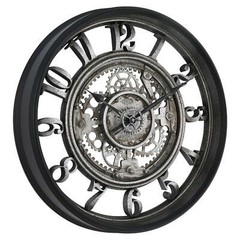 20″ Indoor Rustic Metal Arabic Moving Gear Analog Wall Clock