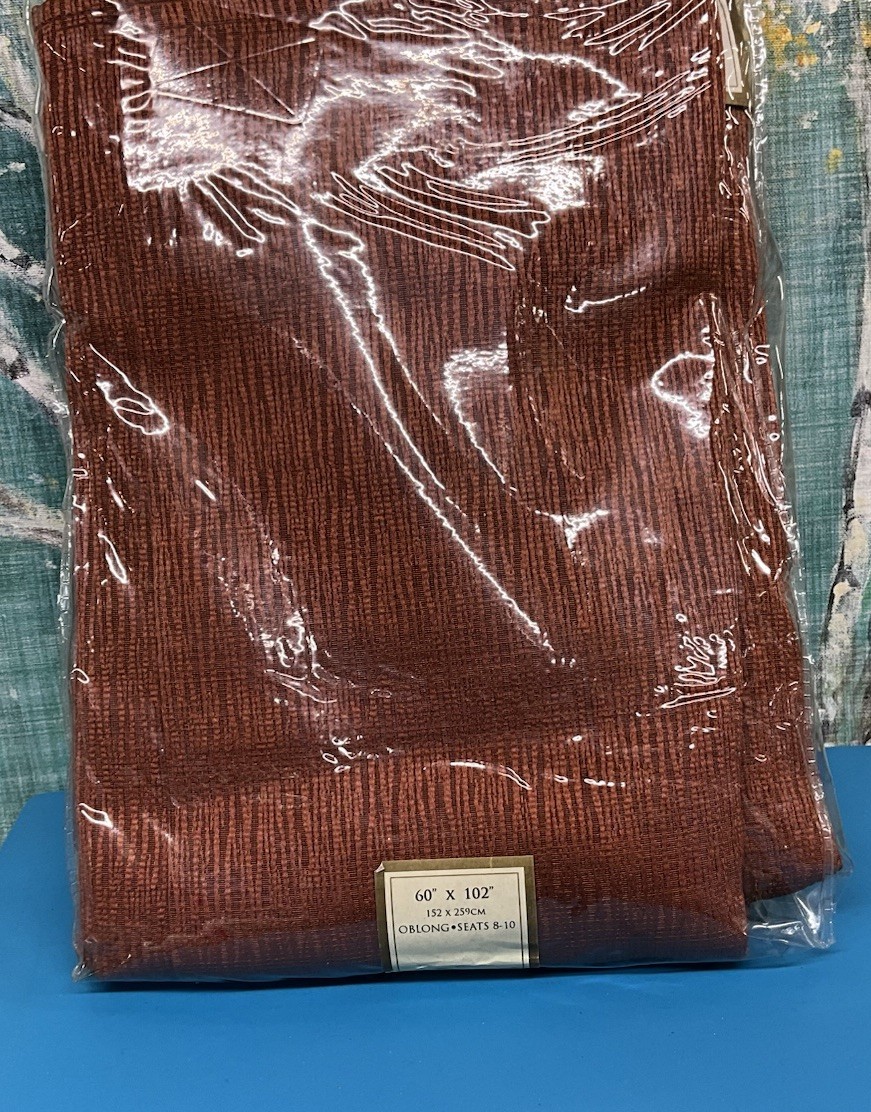 Willow Copper Colored 60” X 102” Oblong Tablecloth NEW Textured 152x213 cm gallery
