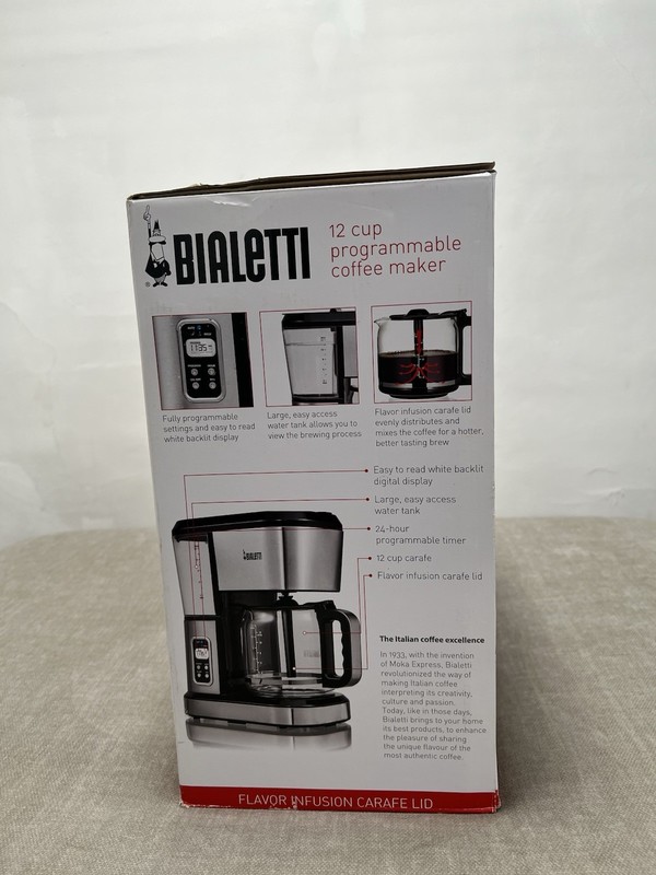 Bialetti 12 Cup Programmable Coffee Maker Model MD-278 35061 Rare Tested Working gallery