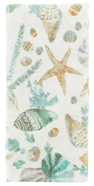 Sonoma Coastal Seashells Ocean Beach Theme Textured Bath Hand Towel 2-Pack gallery