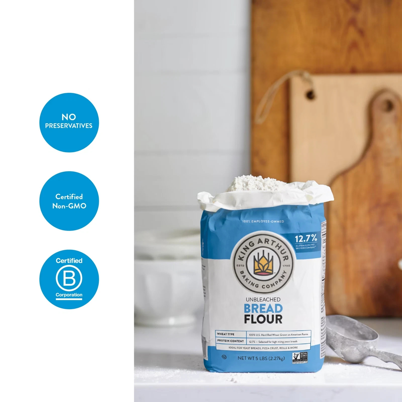 King Arthur Flour Unbleached Bread Flour 5 lb. Bag FREE & FAST SHIPPING gallery