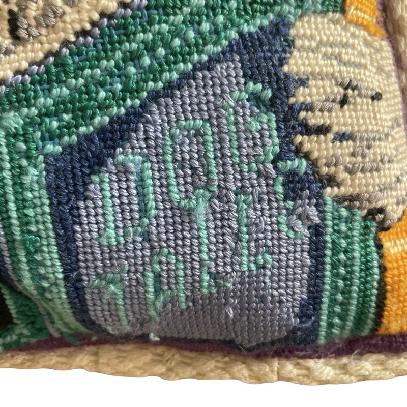 Needlepoint Dog Pillow Anthropromorphic West Highland White Terrier Books Tales gallery